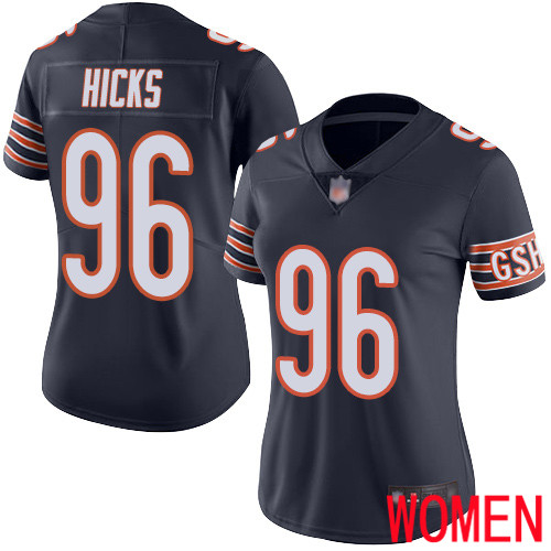 Chicago Bears Limited Navy Blue Women Akiem Hicks Home Jersey NFL Football #96 Vapor Untouchable->chicago bears->NFL Jersey